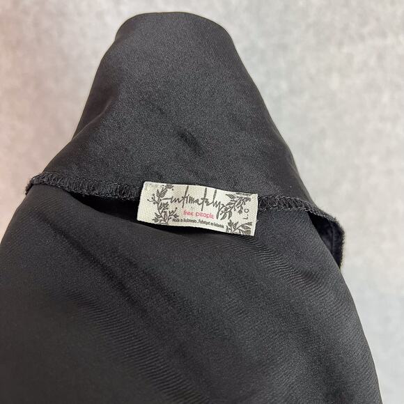 Free People Intimately Black Smoke & Mirrors Maxi Slip Dress Size Large - Picture 8 of 9